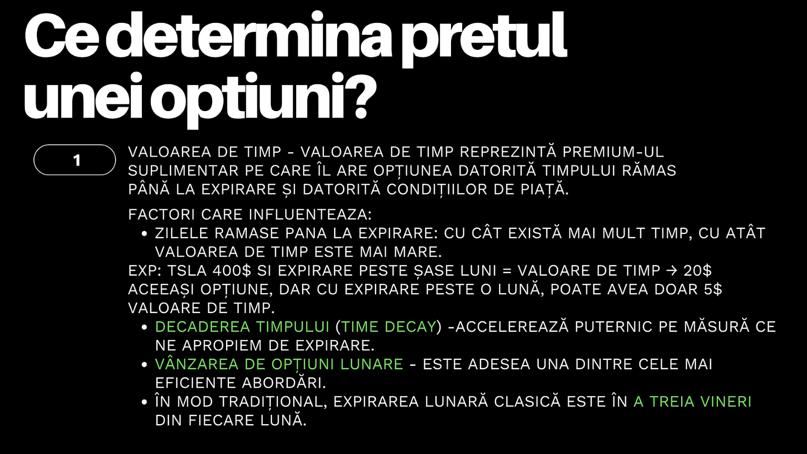Ghid practic: Lecția 4 opțiuni